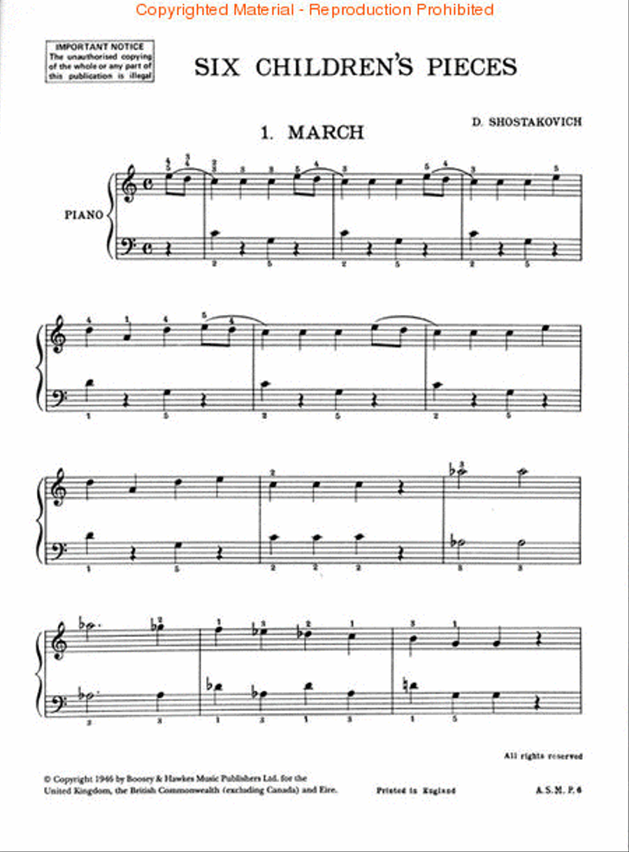 6 Children's Pieces Piano Solo scores gallery preview page 2