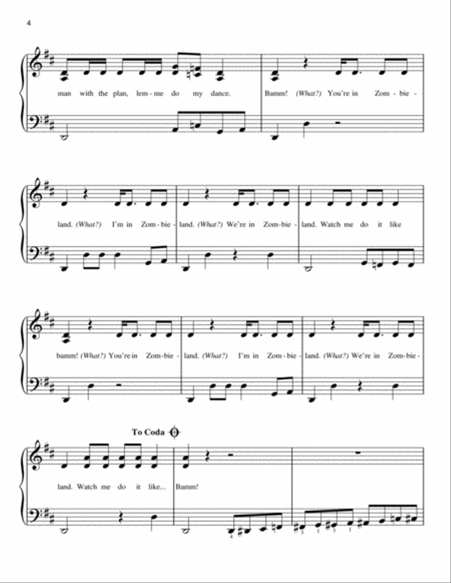 Bamm (from Disney's Zombies) Easy Piano scores gallery preview page 4