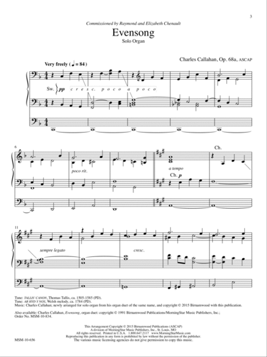 Evensong (Solo Organ) Evensong (Solo Organ) Organ scores gallery preview page 2