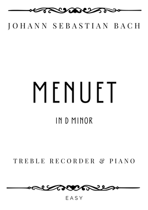 Book cover for J.S. Bach - Menuet (from Orchestral Suite) in D minor - Easy