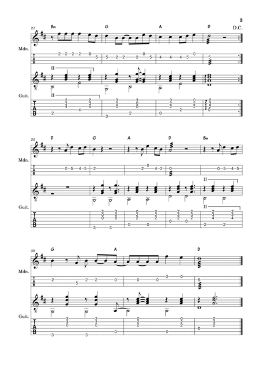 Feliz Navidad Mandolin scores gallery preview page 3