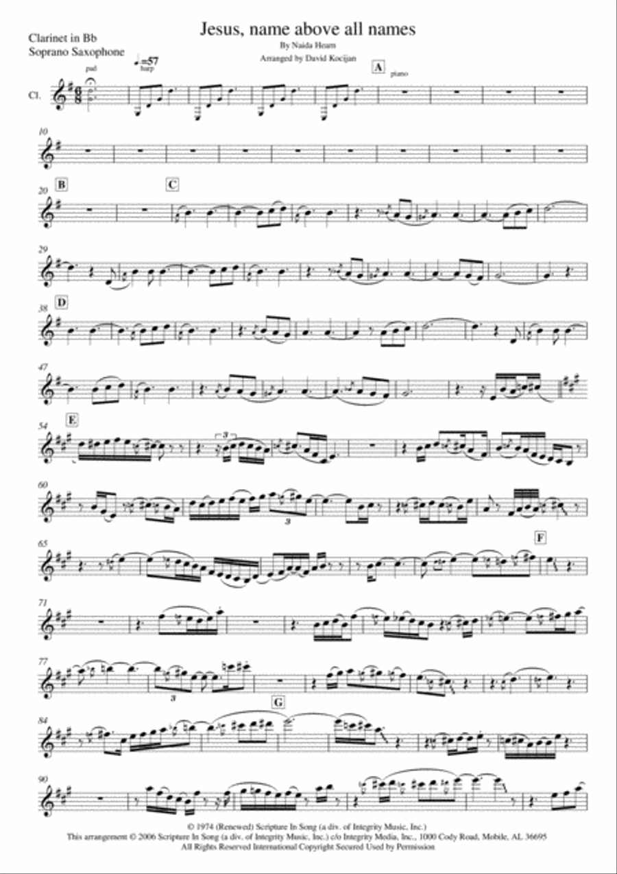 Jesus, Name Above All Names Woodwind Duet scores gallery preview page 1