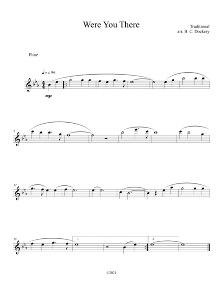 Were You There (Flute and Clarinet Duet with Piano Accompaniment) Woodwind Duet scores gallery preview page 3