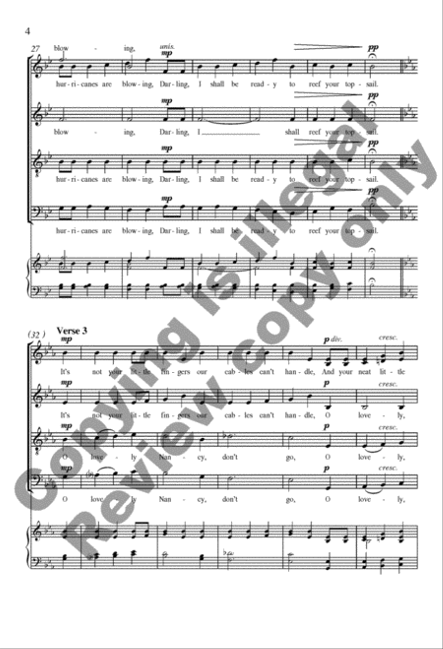 Due East: 3. Farewell Nancy Divisi scores gallery preview page 10