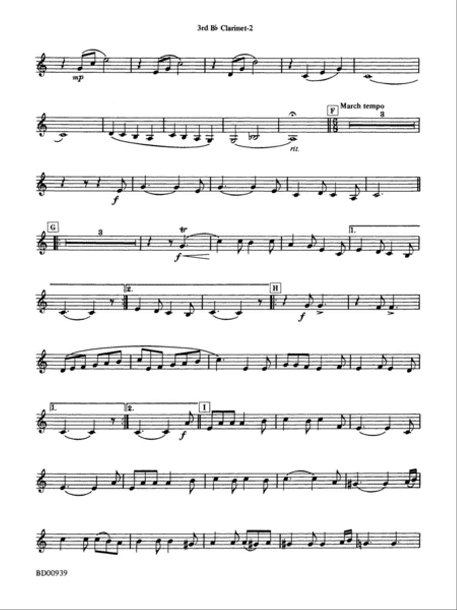 The Civil War: 3rd B-flat Clarinet Concert Band scores gallery preview page 2