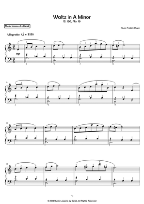 Waltz in A Minor (EASY PIANO) B. 150, No. 19 [Frédéric Chopin]
