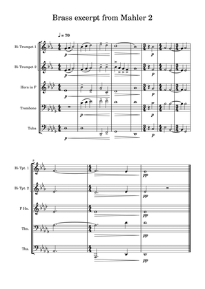Brass Excerpt from Mahler 2 - Brass Quintet