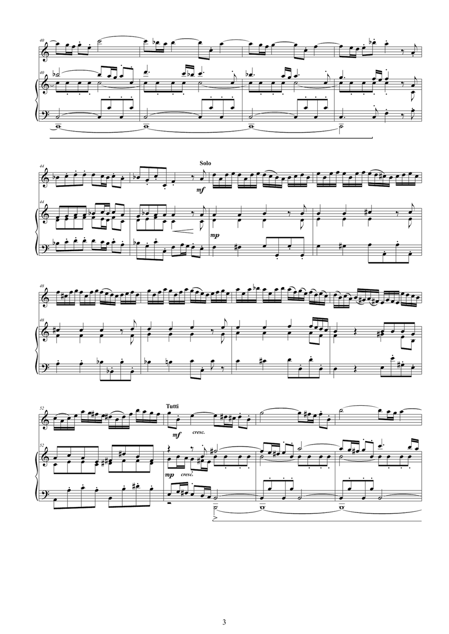 Vivaldi - Violin Concerto in A minor RV 357 Op.4 No.4 for Violin and Piano Violin Solo scores gallery preview page 3