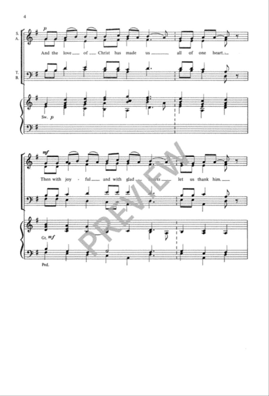 In the Heart Where Love Is Abiding 4-Part scores gallery preview page 5