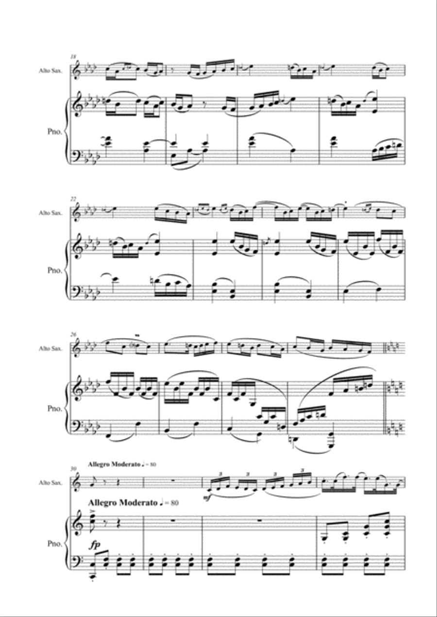 5 Vignettes from Norwegian Nature (for Alto Saxophone and Piano) Woodwind Duet scores gallery preview page 3