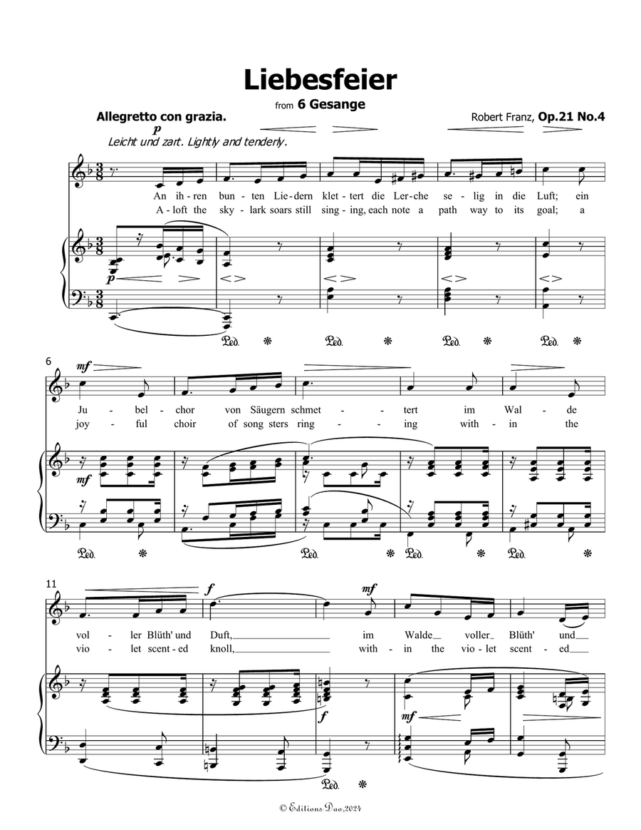 Liebesfeier, by Robert Franz, in F Major Voice scores gallery preview page 3