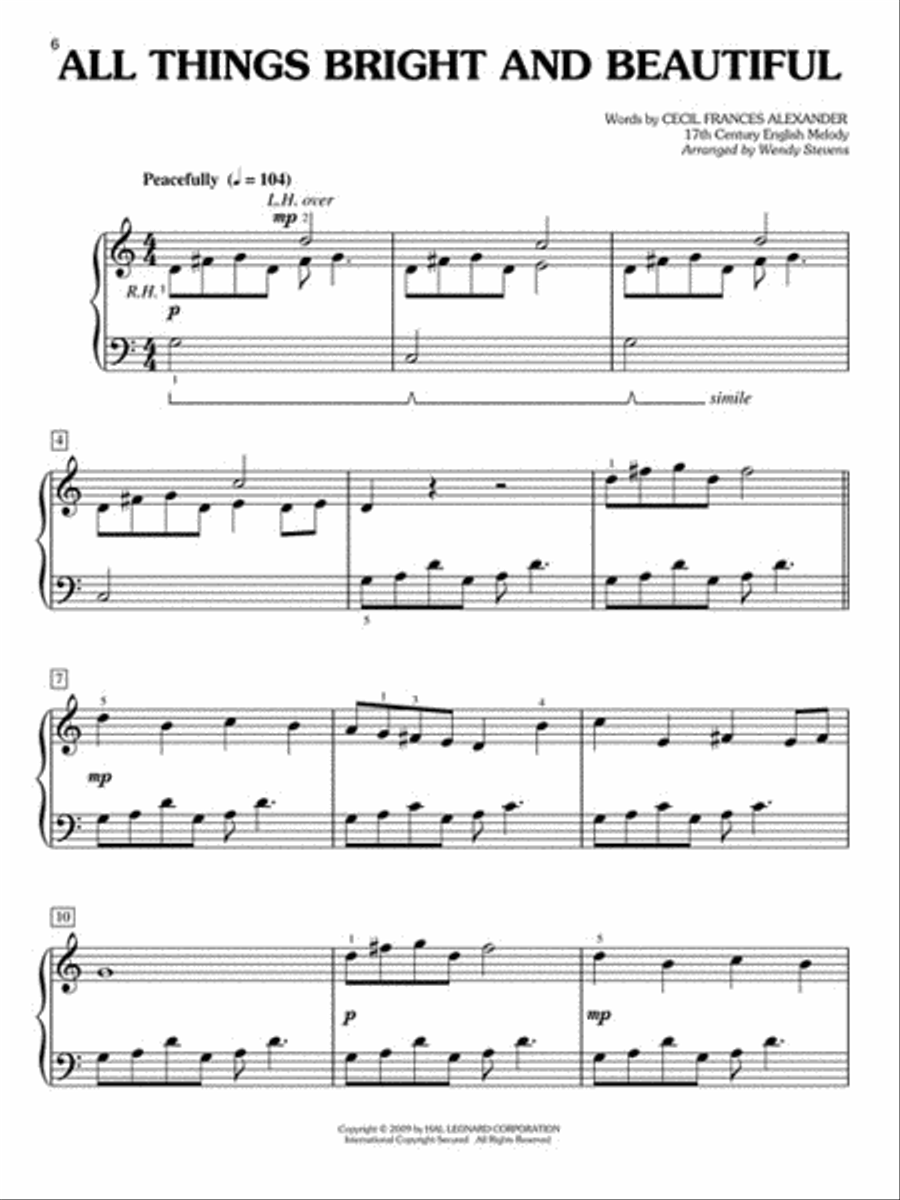 Easy Hymn Solos – Level 3 Easy Piano scores gallery preview page 4