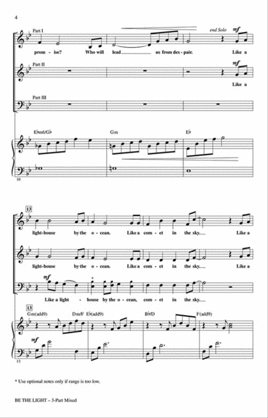 Be the Light Be the Light Choir scores gallery preview page 3