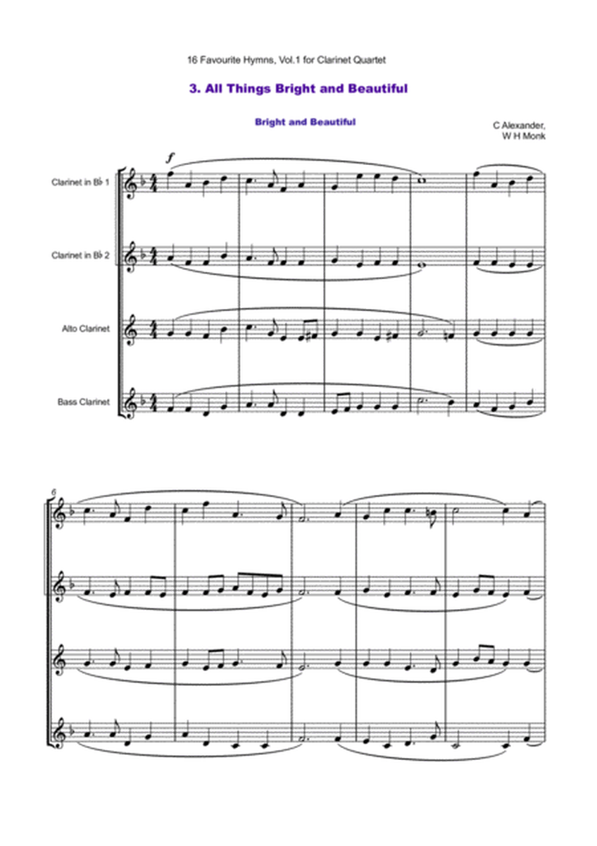 16 Favourite Hymns Vol.1 for Clarinet Quartet
