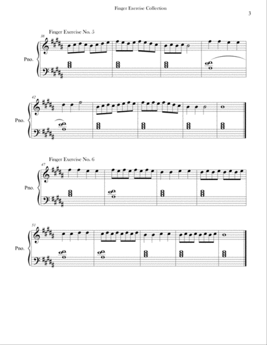 Finger Exercise Collection (24 exercises in B major) Piano Method scores gallery preview page 3