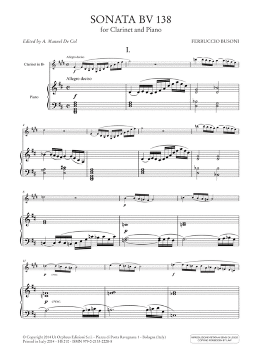Sonata BV 138 for Clarinet and Piano