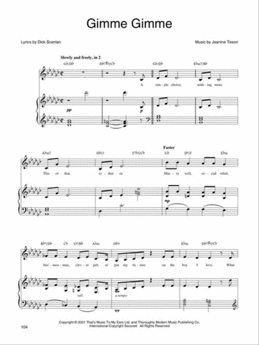 Thoroughly Modern Millie - Vocal Selections Piano, Vocal scores gallery preview page 7