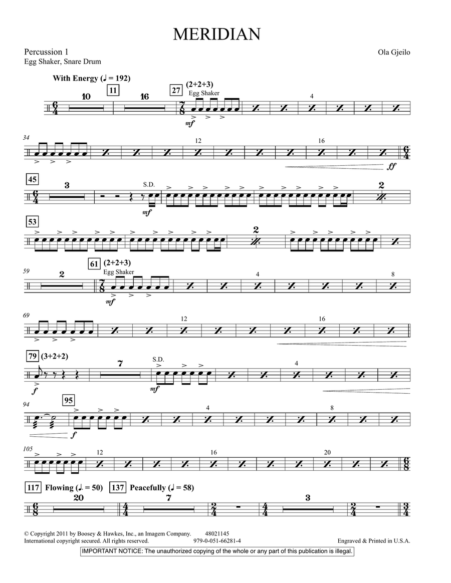 Meridian - Percussion 1 Meridian - Percussion 1 Concert Band scores gallery preview page 1