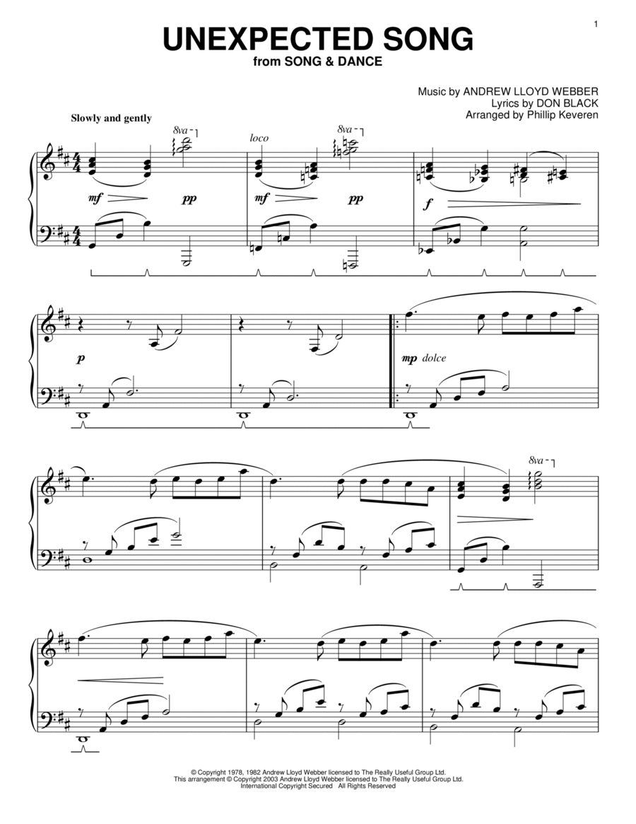 Unexpected Song (from Song & Dance) (arr. Phillip Keveren)