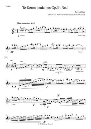 Elgar - Te Deum - Reduced Orchestration - Violin 1