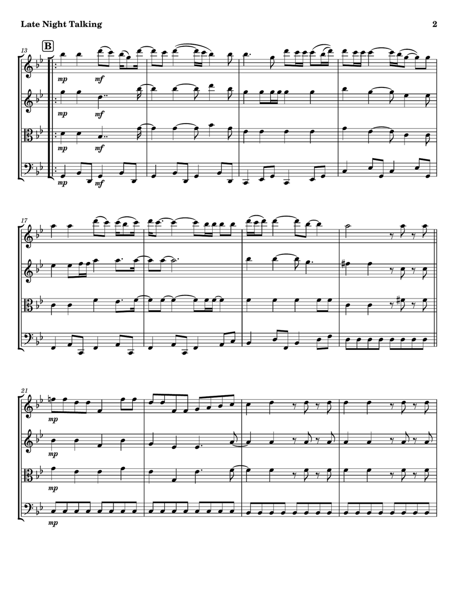 Late Night Talking String Quartet scores gallery preview page 2