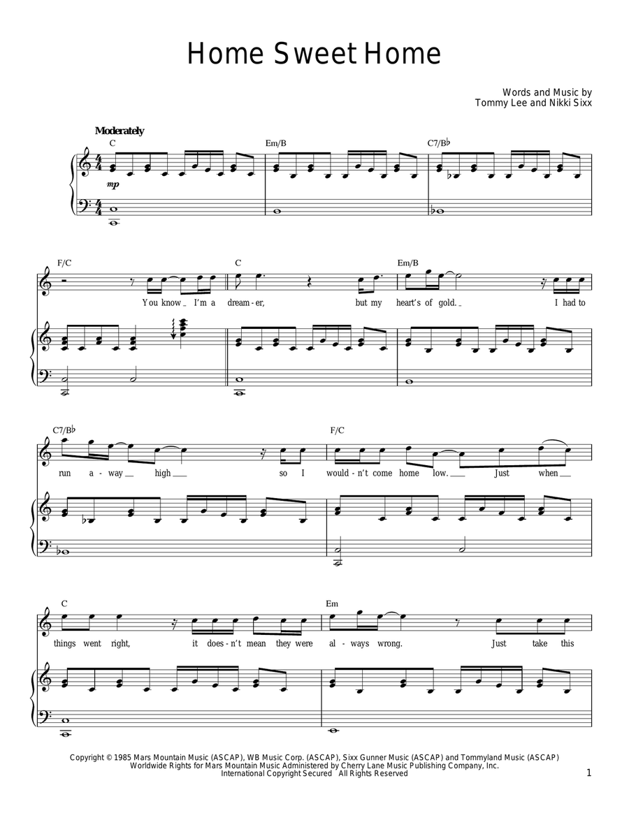 Home Sweet Home Home Sweet Home Piano, Vocal, Guitar scores gallery preview page 1
