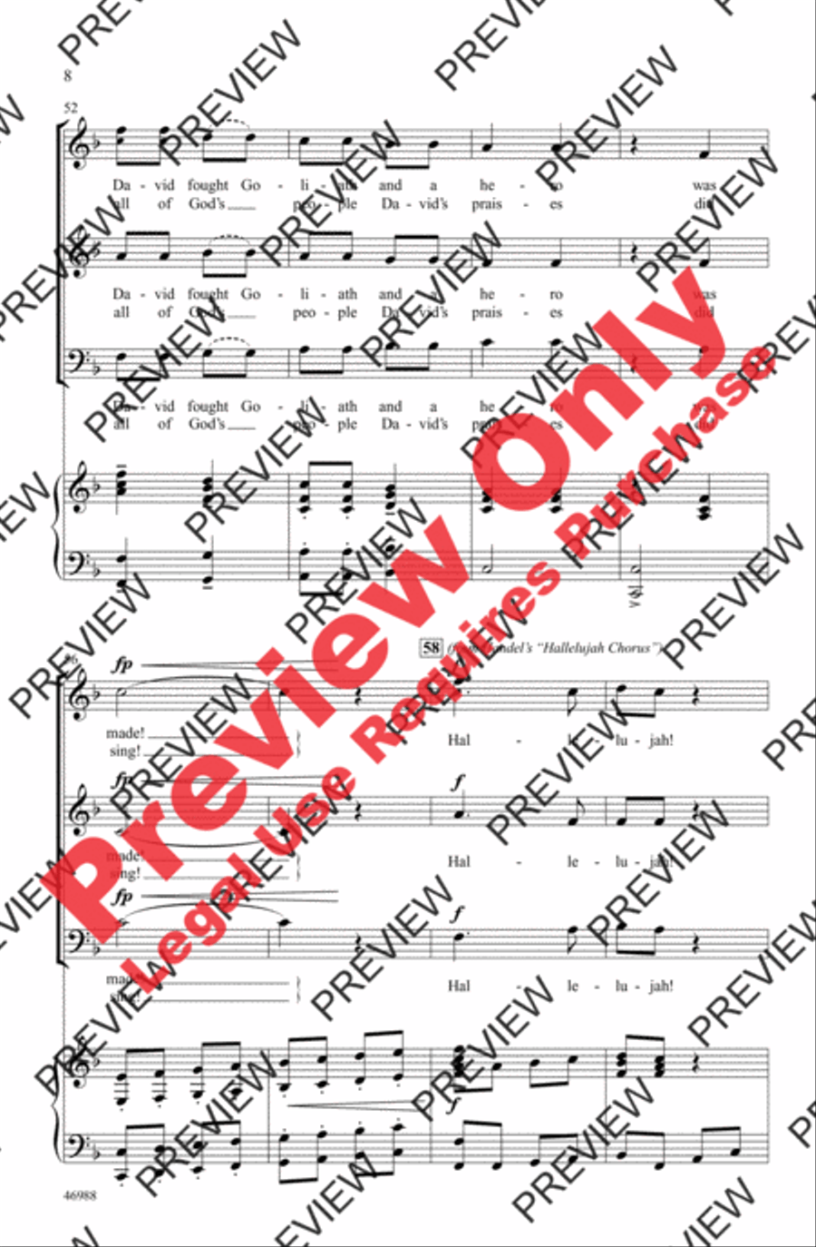 Little David, Play on Your Harp 3-Part scores gallery preview page 8