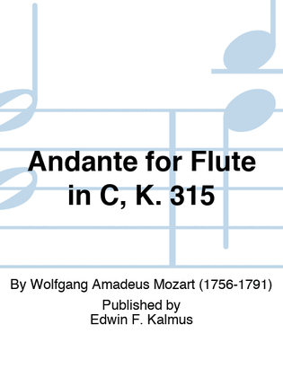 Book cover for Andante for Flute in C, K. 315