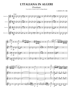 Book cover for Overture from L'italiana in Algeri for Saxophone Quartet (SATB)