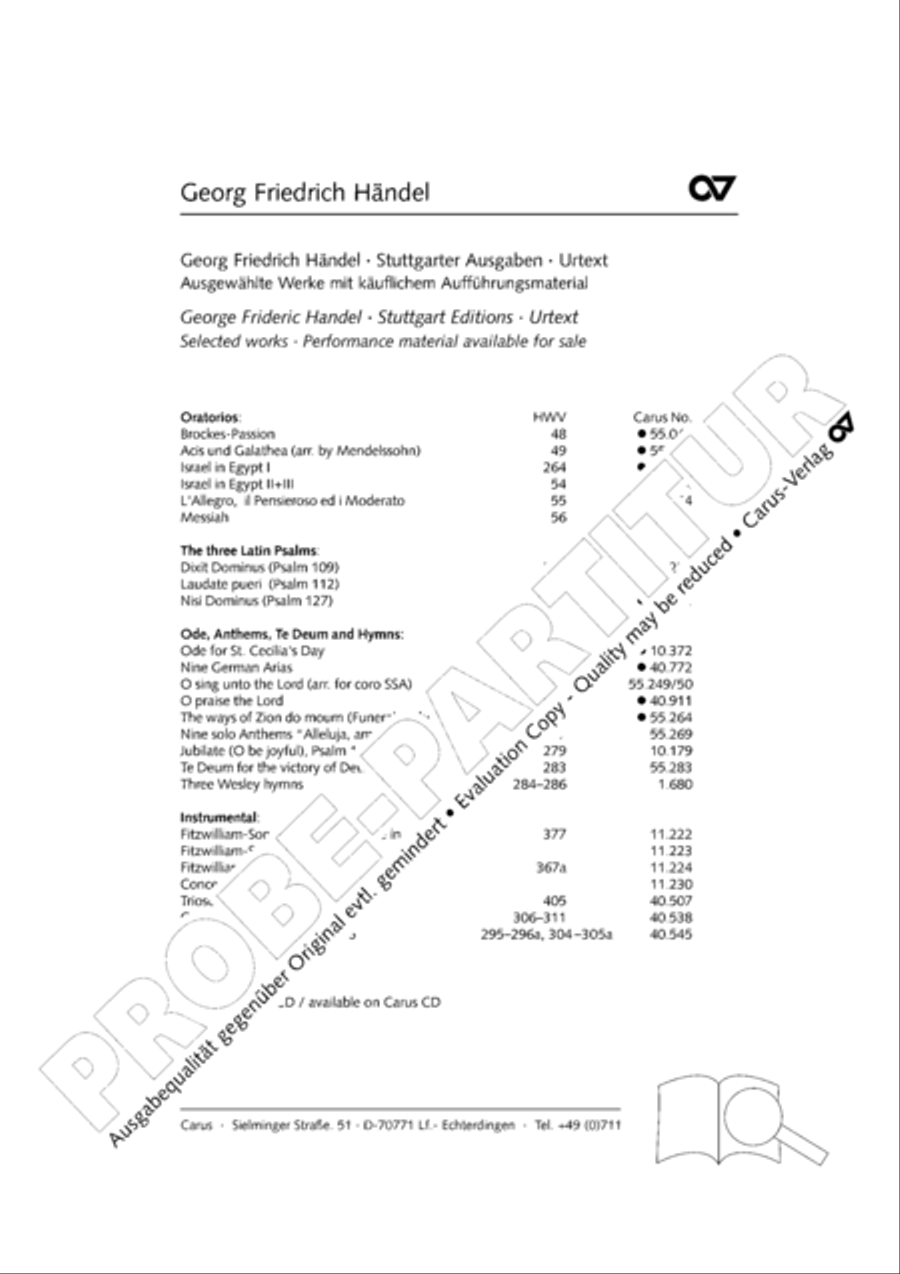 Te Deum for the Victory of Dettingen SSATB scores gallery preview page 145