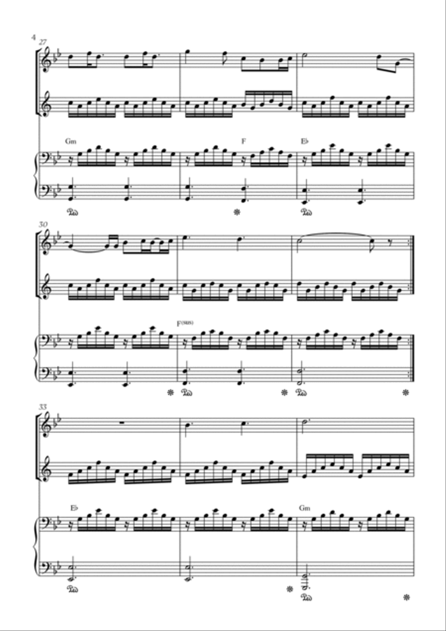 A Thousand Years Trumpet Duet scores gallery preview page 4