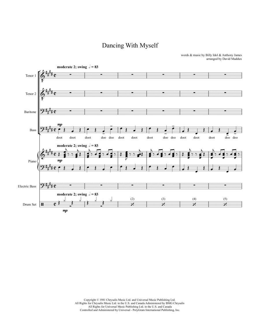 Dancing With Myself Small Ensemble scores gallery preview page 1