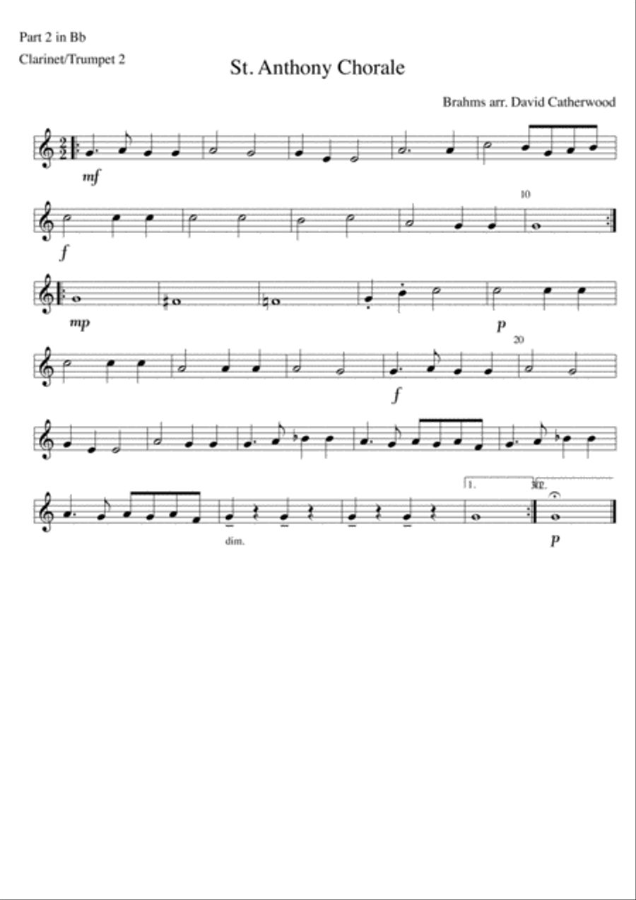 St. Anthony Chorale by Brahms arranged for Flexible ensemble by David Catherwood Concert Band scores gallery preview page 6