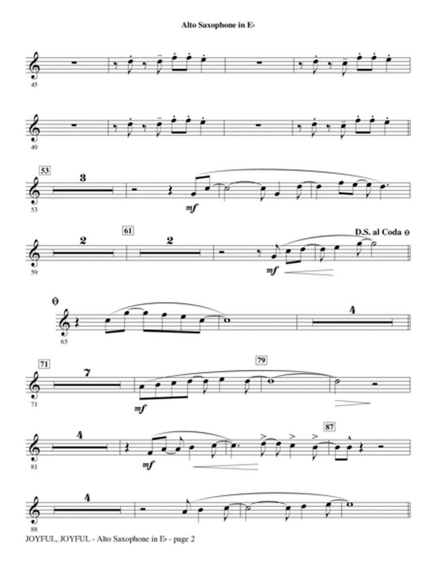 Joyful, Joyful - Alto Sax (sub. Horn)
