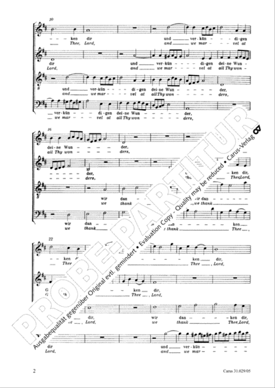 We thank Thee, Lord, God, we thank Thee, Lord (Wir danken dir, Gott, wir danken dir) 4-Part scores gallery preview page 3