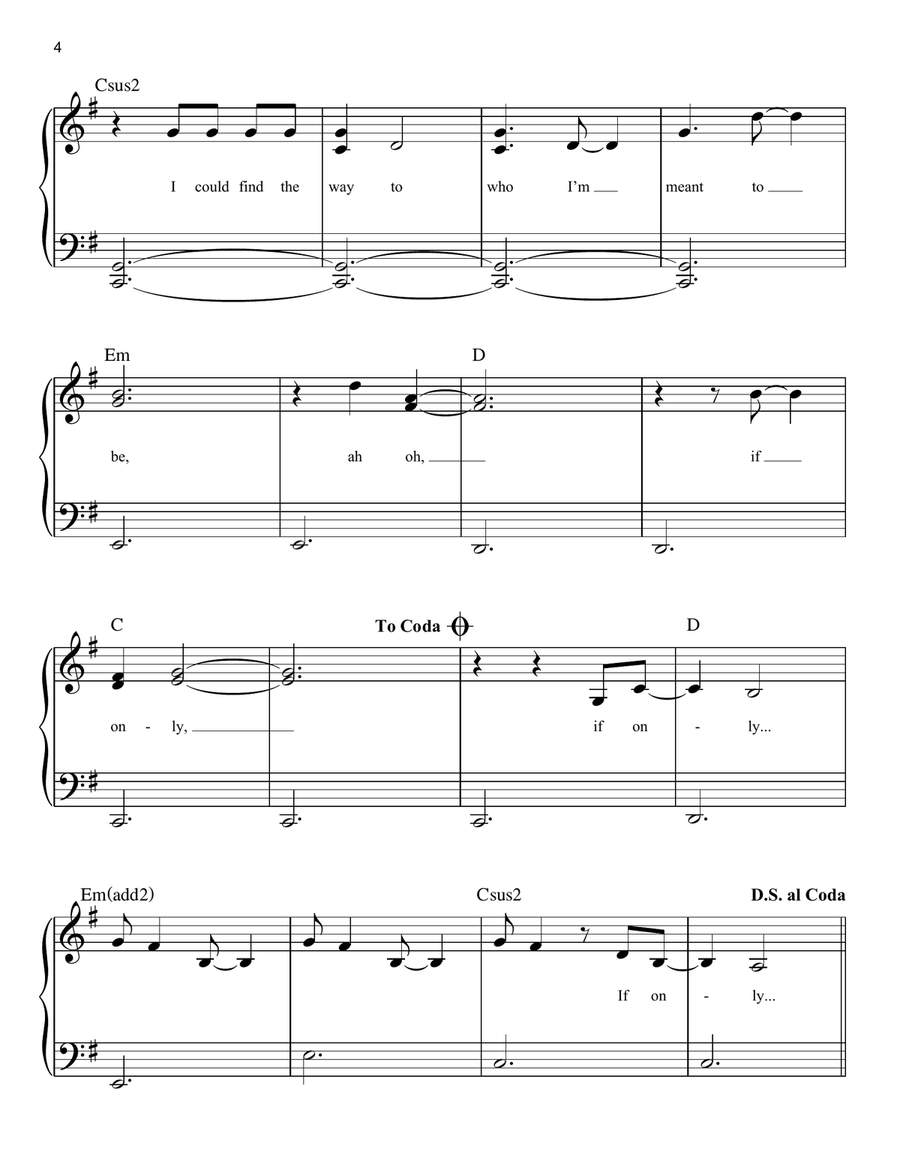 If Only (from Disney's Descendants) Easy Piano scores gallery preview page 4