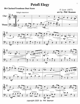Petofi Elegy-Liszt-clarinet-trombone duet