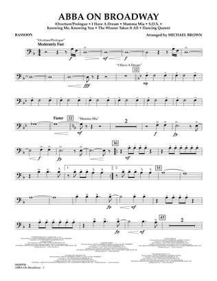 Book cover for ABBA on Broadway (arr. Michael Brown) - Bassoon