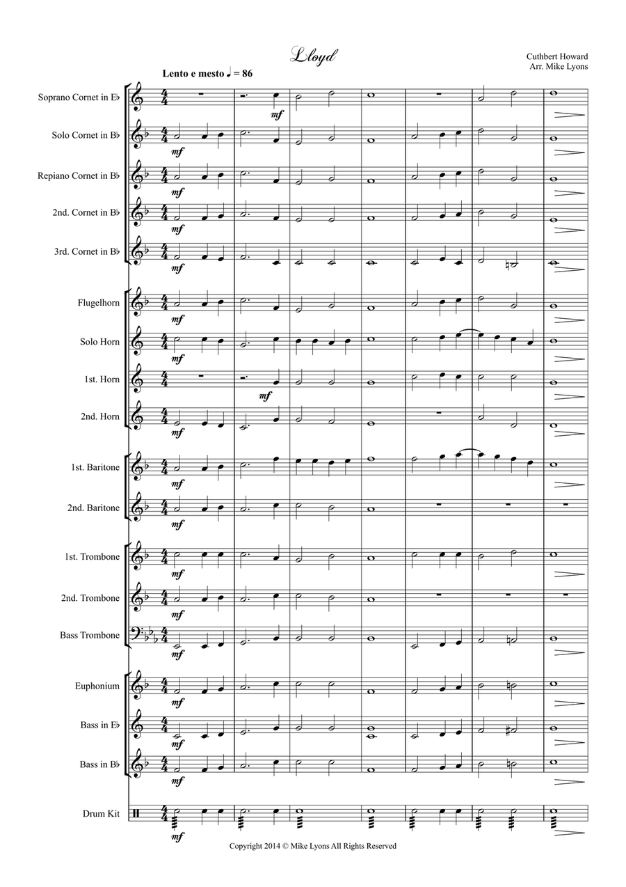 Hymn setting - Lloyd (Brass band) Brass Band scores gallery preview page 3