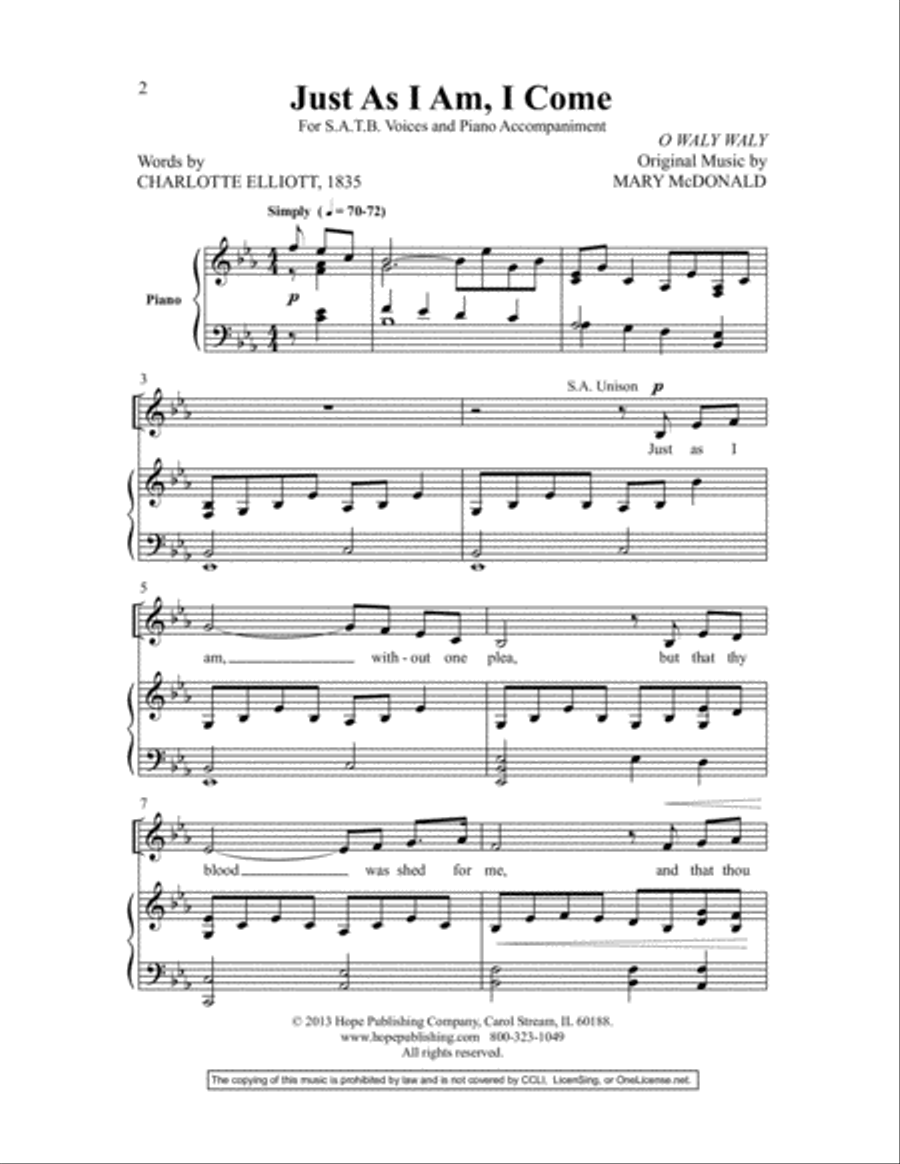 Just as I Am, I Come Just as I Am, I Come 4-Part scores gallery preview page 3