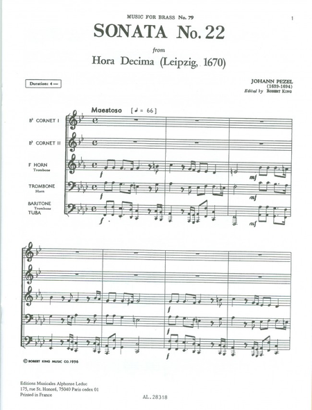 Sonata No.22 (Hora Decima) - Brass Quintet