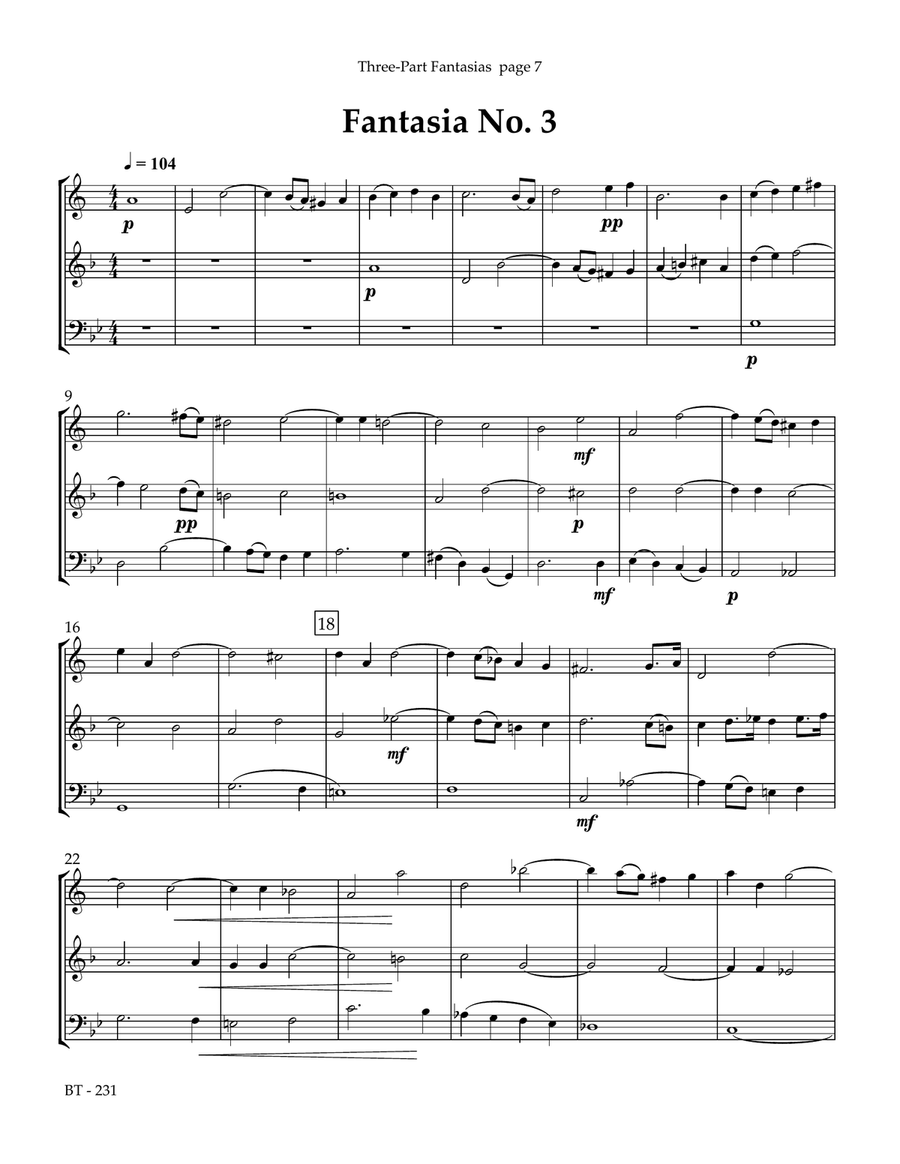 Three-Part Fantasias for Brass Trio 3-Part scores gallery preview page 4