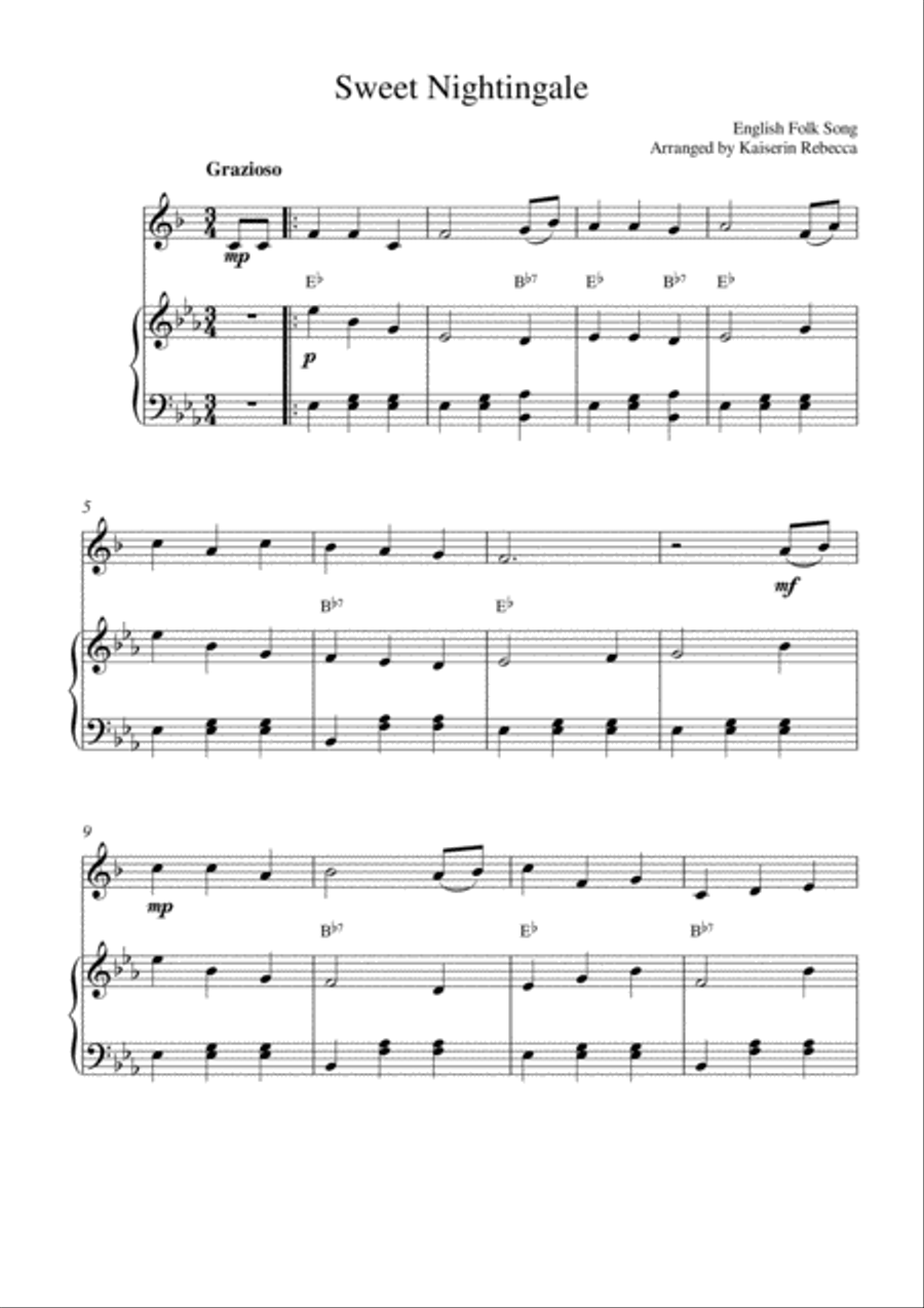 Sweet Nightingale Sweet Nightingale Clarinet Solo scores gallery preview page 1