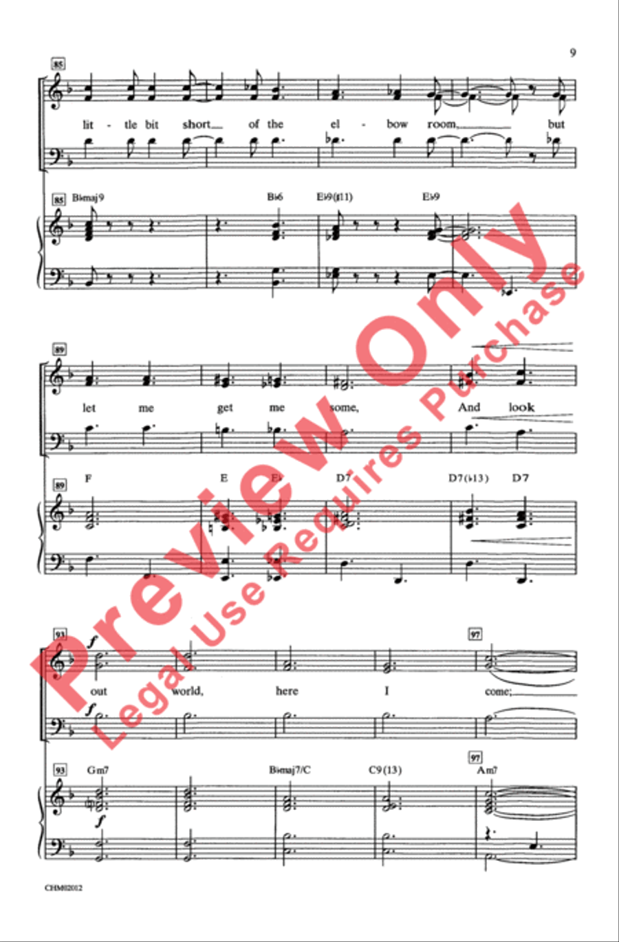 Hey, Look Me Over Unison Choir scores gallery preview page 9
