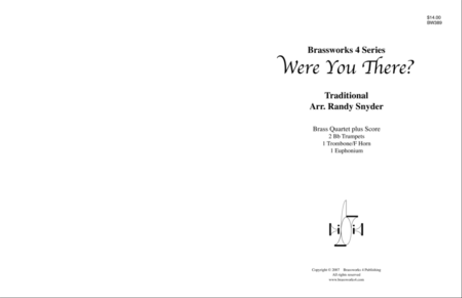 Were You There? Brass Quartet scores gallery preview page 1