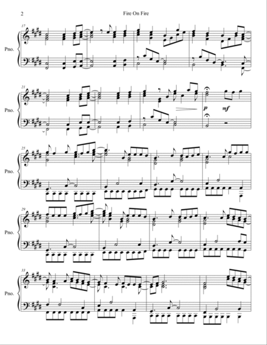 Fire On Fire Fire On Fire Piano Solo scores gallery preview page 3
