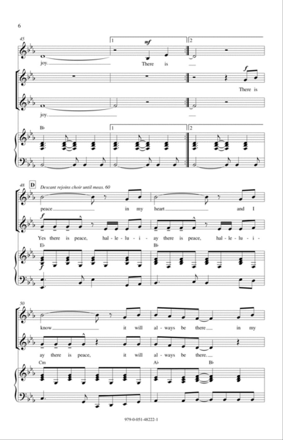 There Is Peace Unison Choir scores gallery preview page 6