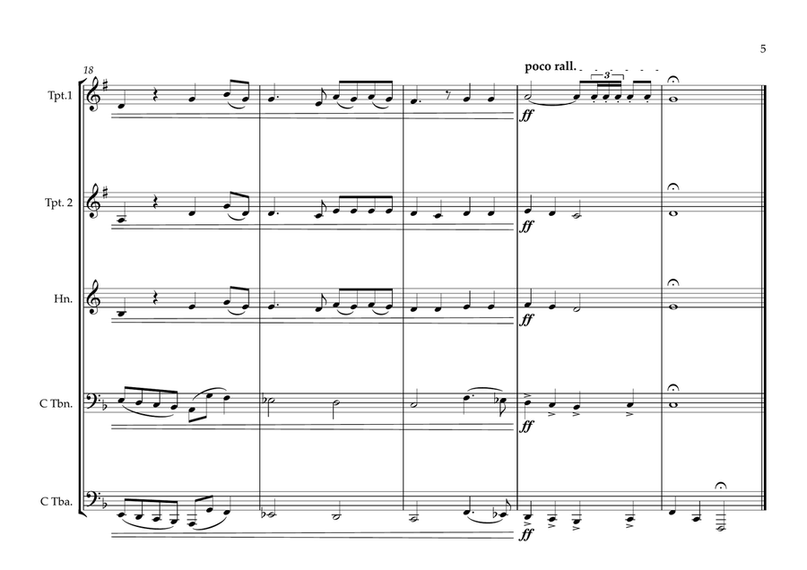 Eswatini (Swaziland) National Anthem for Brass Quintet Brass Quintet scores gallery preview page 5