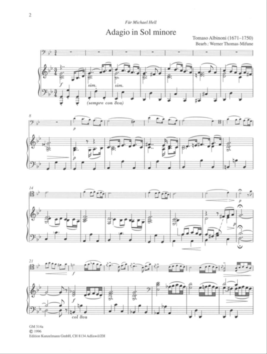 Adagio, Collection of the most beautiful slow movements, Volume 1 Cello scores gallery preview page 2