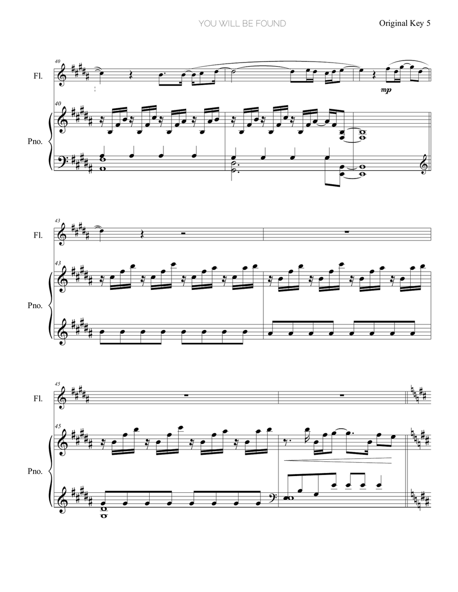 You Will Be Found Flute Solo scores gallery preview page 6